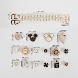 Combination Series DIY Shoe Charms for Crocs, Pearl Shoe Chains & Shoe Decorations (50PCS) Shoe Accessory Set