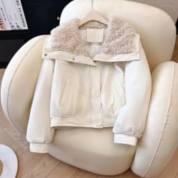 Lambskin Large Fur Collar Fake Lambskin Leather Jacket 2025 New Women Autumn Winter Jacket Coat Korean Loose Down Cotton Jacket