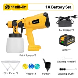 MELLWIN 1000ML Electric Spray Gun Cordless Paint Sprayer HVLP Car Furniture Steel Household Sprayer For Makita 18V Battery Pin
