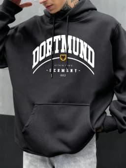 Dortmund Germany Letter Pattern Autumn Hoody Men Casual Oversize Hoodies Fashion Fleece Clothing Personality Unisex Pullover