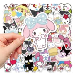 Sanrio 50PCS Series Kuromi Stickers Cute Multi-purpose Stickers Waterproof Decorative Refrigerator Computer Stickers
