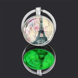 Luminous Eiffel Tower Keychains Two-Side Glass Pendant Key Chain France Paris Eiffel Tower Glow in The Dark Keyring Travel Gifts