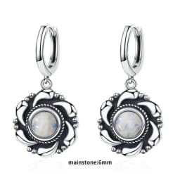 New Elegant Natural Kyanite S925 Silver Drop Earrings for Women Vintage Jewelry Wedding Engagement Hoop Earrings Gifts
