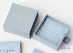 SheepSew Elegant Personalized Jewelry Packaging Set Custom Deboss Embossed Logo Drawer Box With Soft Suede Pouch For Wedding Bir