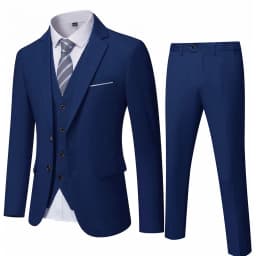 ( Blazer + Vest + Pants ) Men's Suit Slim 3 Pieces Set Solid Wedding Party Prom Groom Best Male Formal Business Suit