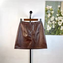 Crocodile Pattern Pu Leather Skirts Women Korean High Waist Tie Dye Mini Skirts Y2K Vintage Streetwear All Match A Line Skirts