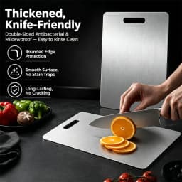 Cutting Boards for Kitchen Stainless Board 304 Steel Thickened Double Sided Food Grade Portable Fruit Meat Chopping