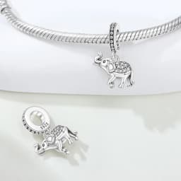 CYMYSS 925 Sterling Silver Charm Cute Animals Bead Elephant Pendant Fit Bracelets Necklace DIY Jewelry Making Party Gift
