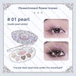 Flower Knows Shell Pearl Collection 6Colors Matte Pearl Sea Eyeshadow Palette Metallic High-Pigment Long-lasting Eye Makeup