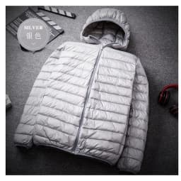 Oversized Men Spring Jackets Quality Men's Ultra Light Down Jacket 90% White Duck Down Men's Hooded Portable Jacket
