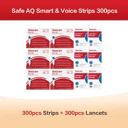 Sannuo Sinocare Safe AQ Smart ONLY Test Strips Free Lancets Needles (50/100/200/300/400) More strips more discounts