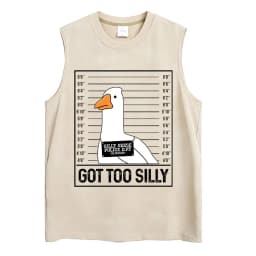 Washed Funny Goose Tank Tops Mess with The Honk You Get The Bonk Graphic T Shirts Vintage Unisex Loose Cotton Sleeveless Vests