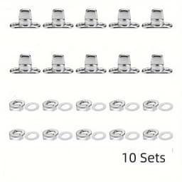 5/10/20 Sets Screw Base Snaps Turn Button Boat Cover Enclosure Eyelet Canvas Snap Fastener Silver