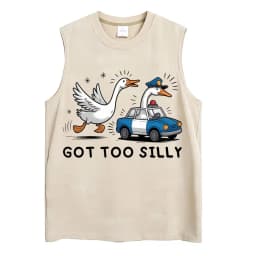Washed Funny Goose Tank Tops Mess with The Honk You Get The Bonk Graphic T Shirts Vintage Unisex Loose Cotton Sleeveless Vests