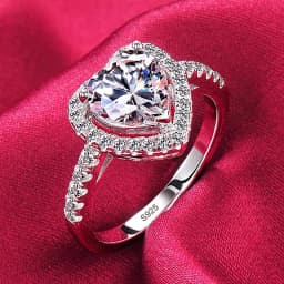 With Certificate Luxury 18K White Gold Rings,100% Solid Silver 925 Ring, High Quality Zirconia Diamond Wedding Band for Women