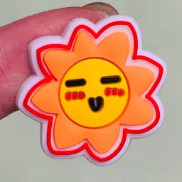 Good Quality 1pcs Kawaii Sun Expression PVC Shoe Charms Sandals Shoes Accessories Shoes Ornament Fit Kids DIY Party Xmas Gift