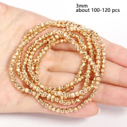 2mm 3mm Faceted Plated Gold Silver AB Color Austria Crystal Beads Tiny Loose Beads for Jewelry Making DIY Bracelets Accessories