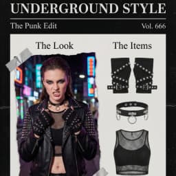 1 Pair of Y2K Personalized Buckle Punk Style Fingerless Glove for Women,Luo Hip Hop Style Stage Performance Street Dance Sleeves