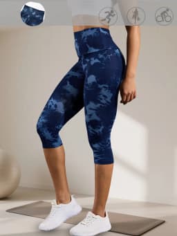 Women's Super Soft High Waisted Tie Dye Print Capri Pants for Cozy Home & Casual Outfit