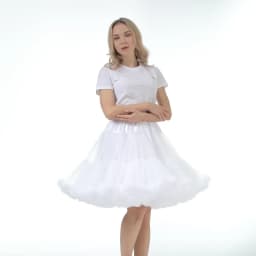 Skirt Length 55cm Women Tutu Skirt Solid Fluffy Tulle Princess Ball Gown Pettiskirt Ladys Ballet Party Performance Dress PP008