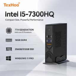 TexHoo MINI PC intel i5 7300HQ memoria ram DDR3 8G/16GB SSD 256G/512G WIFI5 Windows10 Desktop Computer 3 Display Output 4K@60Hz