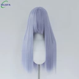 Very High Quality 400g 48 Colors 24Inch 60cm Long Straight Cosplay Wig With Bangs Heat Resistant Hair Anime Wigs + Wig Cap