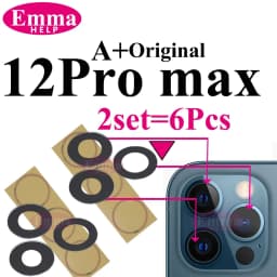 2Set Original Sapphire Back Camera Lens Glass for iPhone 16 15 14 13 12 Pro Max Mini Replacement Parts
