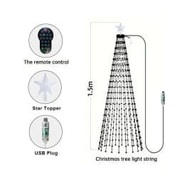 Smart Christmas Tree Light 400 LED String Light with APP Remote Control DIY Text Pattern Music Sync for Christmas Holiday Decor