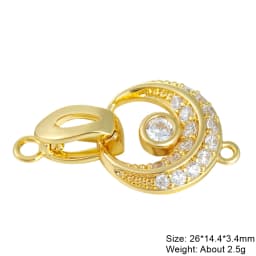 Juya DIY 18K Gold Plated Creative Closure Fasteners Lock Clasps Accessories For Needlework Beads Pearls Jewelry Making Material