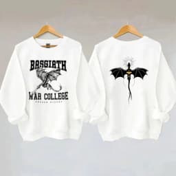 Vintage Fourth Wing Sweatshirt Dragon Rider 2 Side Print Basgiath War College Hoodie Empyrean Series Fantasy Bookish Sweatshirts