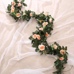 1/2PCS Silk Artificial Rose Vine Hanging Flowers Wall Festival Rattan Fake Plant Leaves Garland Romantic Wedding Home Decoration