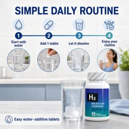 Molecular Hydrogen Tablets H2 Magnesium 80mg Antioxidant Energy Brain Health Unflavored Non GMO 90 Tablets Dietary Supplement