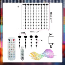 Christmas Smart Curtain Lights, RGBIC String Lights with App Control, Music Sync, DIY Patterns and Timer for Window Party Decor