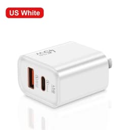 45W GaN Fast Charger Dual Port USB C PD3.0 QC3.0 Quick Charging Block Fireproof PC Wall Adapter For Smart Mobile Phones
