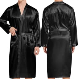 New Men's Robe Pajama Print Kimono Bathrobe Gown Spring Summer Male Sleepwear Loungewear Loose Silk Satin Nightwear Homewear