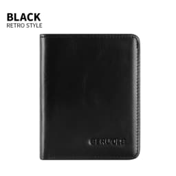 GERUOLA Vintage Leather Men's Wallet - Ultra-Thin RFID Blocking, Top-Grain Cowhide, Multi-Card Holder with Security Snap Button,