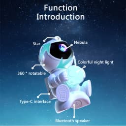 Astronaut LED Night Light Galaxy Star Projector Bluetooth Speaker Remote Control Timer 360° Adjustable Angle for Bedroom Decor