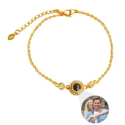 Custom Photo Bracelet Personalized Photo Projection Bracelet Circle Photo Bracelets with Picture Inside for Women Birthday Gifts