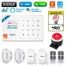 KERUI Security Alarm System Kit W184 4G WIFI GSM Alarm Wireless Home Tuya Smart APP Control Motion Sensor Burglar Support Alexa