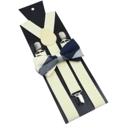 Cotton Brown Plaid Bowtie Suspender Set Elastic Braces Men Black Grey Butterfly Straps Wedding Dress Suit Skirt Accessories Gift