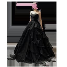 Temperament Black Elegant Wedding Party Dresses Strapless Tiered Draped Graduate Robe 2025 New Ball Gown Formal Dress Quinceaner