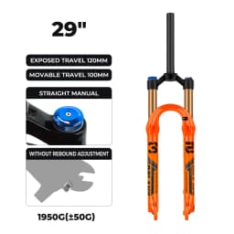 Bolany New Upgraded MTB Front Fork 32mm Bicycle Air Fork 27.5/29 Inch Mountain Bike Air Supension 120mm Travel Magnesium Alloy