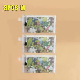 1-3PCS Storage Bag Mesh ZipperToy Building Block Puzzle Sub-package Children Particle Zipper Transparent Finishing Storage