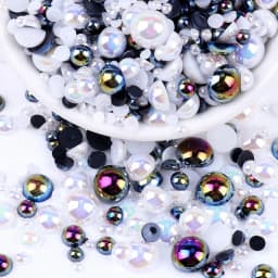 Mix Color AB Half Round ABS Beads Pearl Flatback Bead For DIY Nail Decor Jewelry Making F0104
