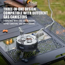 8800W High Power Camping Gas Stove Portable Split Burner Preheating Tube Wind Shield Folding Legs Butane Alpine LPG Canister