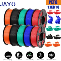 JAYO 10 Rolls PETG Filament 175mm 3D Printing No Bubbles No Drawing Smooth Multiple Colors Optional for 3D Printing 1.1kg/1roll