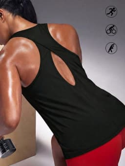 Super Soft Cross Backless Workout Tops for Women Racerback Tank Tops Open Back Running Muscle Tank Yoga Shirts