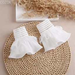 DIY Detachable Cuffs Cuff Extension Embroidery Lace Daisy Fake Sleeves Elastic Wild Wrist Pleated Organ Lolita Fake Sleeves