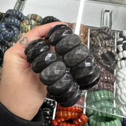 AAA Natural Stone Good Quality Black Onxy Crystal Strawberry Sodalite 12*24mm Bracelet Bangle Charm Fashion Couple Gift Jewelry