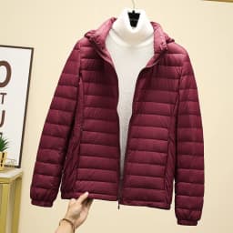 Schinteon Women Ultralight 90% White Duck Down Jacket with Removable Hood Autumn Winter Thin Outwear Portable Storage 2026 New